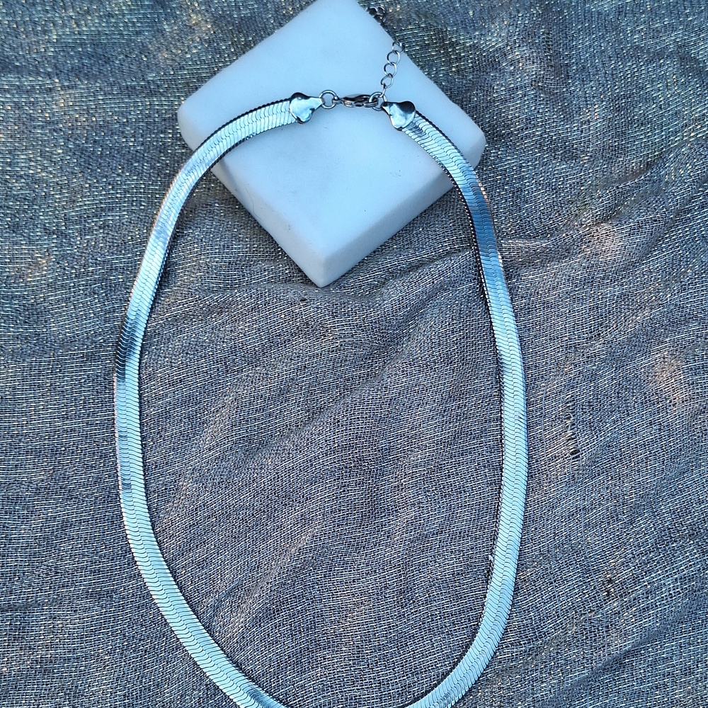 16 Inch Silver Herringbone Chain